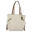 Coach Tote Bag Leather White Gold Auth bs27216-13