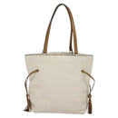Coach Tote Bag Leather White Gold Auth bs27216-2
