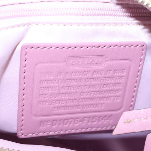 Coach Tote Bag Nylon Pink Silver Auth bs27221