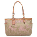 Coach Tote Bag Nylon Pink Silver Auth bs27221-13