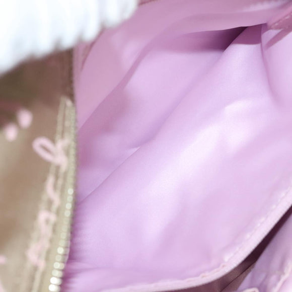 Coach Tote Bag Nylon Pink Silver Auth bs27221