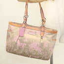 Coach Tote Bag Nylon Pink Silver Auth bs27221-22