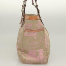 Coach Tote Bag Nylon Pink Silver Auth bs27221-4