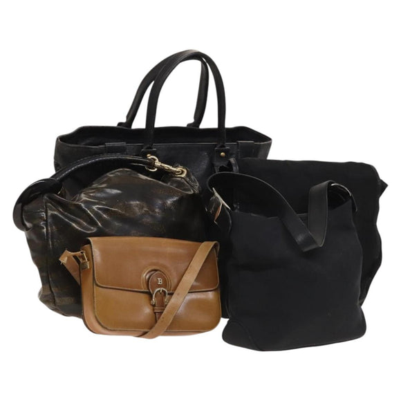 BALLY Chloe Salvatore Ferragamo Jimmy Choo Bag Leather Nylon 5Set Auth bs27230