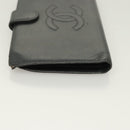 CHANEL Long Wallet Caviar Skin Black Gold CC Auth bs27231-4