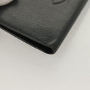 CHANEL Long Wallet Caviar Skin Black Gold CC Auth bs27231-7