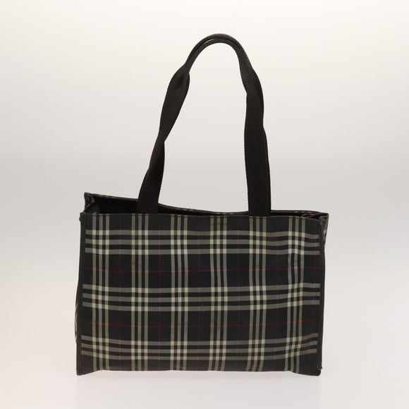 BURBERRY Nova Check Shoulder Bag Nylon Leather 3Set Black Brown Auth bs27232