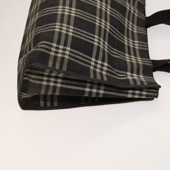 BURBERRY Nova Check Shoulder Bag Nylon Leather 3Set Black Brown Auth bs27232