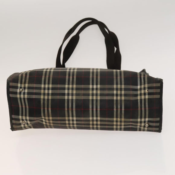 BURBERRY Nova Check Shoulder Bag Nylon Leather 3Set Black Brown Auth bs27232