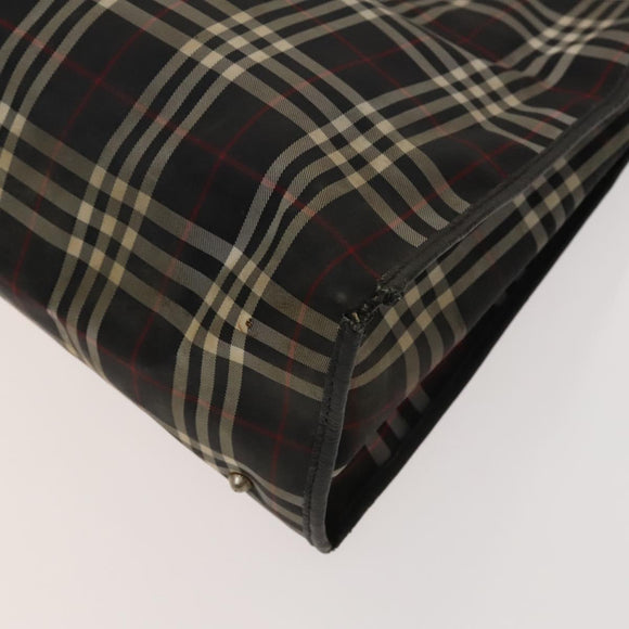 BURBERRY Nova Check Shoulder Bag Nylon Leather 3Set Black Brown Auth bs27232