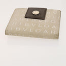 BVLGARI Logo Mania Wallet Canvas Nylon 3Set Beige Brown purple Auth bs27235-13