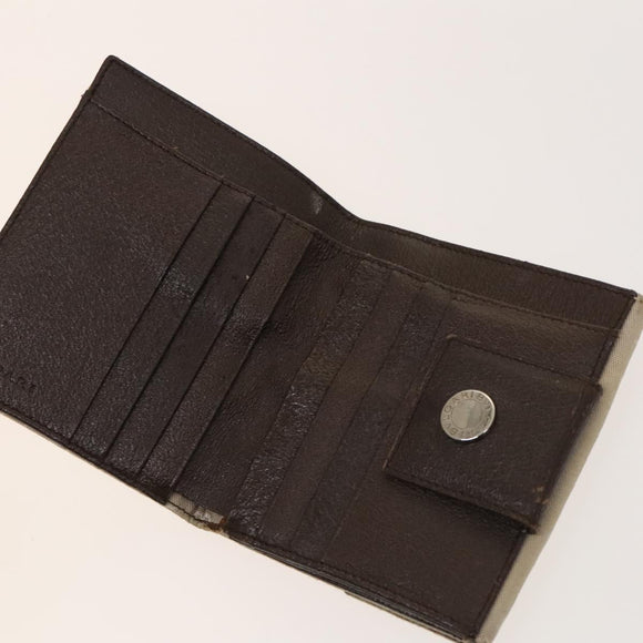 BVLGARI Logo Mania Wallet Canvas Nylon 3Set Beige Brown purple Auth bs27235