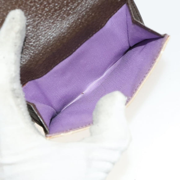 BVLGARI Logo Mania Wallet Canvas Nylon 3Set Beige Brown purple Auth bs27235