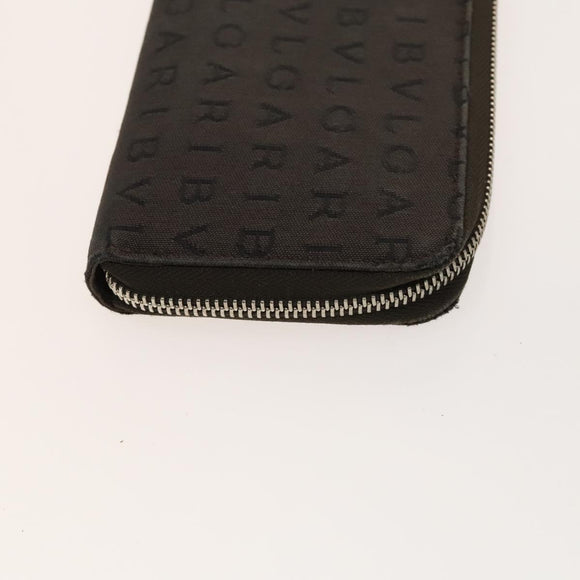 BVLGARI Logo Mania Wallet Canvas Nylon 3Set Beige Brown purple Auth bs27235