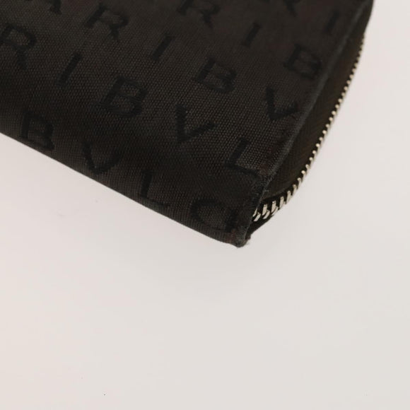 BVLGARI Logo Mania Wallet Canvas Nylon 3Set Beige Brown purple Auth bs27235