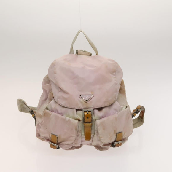 PRADA Bag Nylon 3Set Brown Pink Light blue Auth bs27237