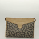 SAINT LAURENT Clutch Bag Leather PVC 4Set Black Gray beige Auth bs27239-14