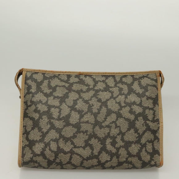 SAINT LAURENT Clutch Bag Leather PVC 4Set Black Gray beige Auth bs27239