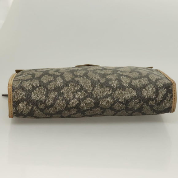 SAINT LAURENT Clutch Bag Leather PVC 4Set Black Gray beige Auth bs27239