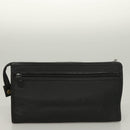 SAINT LAURENT Clutch Bag Leather PVC 4Set Black Gray beige Auth bs27239-21
