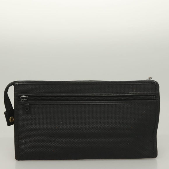 SAINT LAURENT Clutch Bag Leather PVC 4Set Black Gray beige Auth bs27239