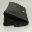 SAINT LAURENT Clutch Bag Leather PVC 4Set Black Gray beige Auth bs27239-22