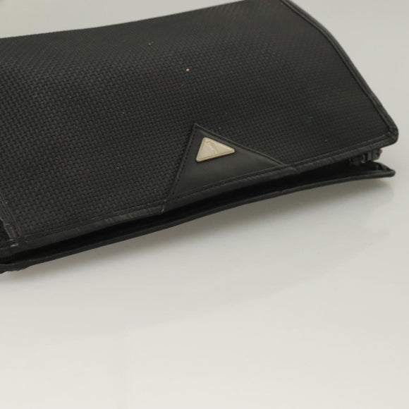 SAINT LAURENT Clutch Bag Leather PVC 4Set Black Gray beige Auth bs27239