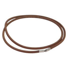 HERMES Laniere Bracelet Leather Brown Auth bs27243