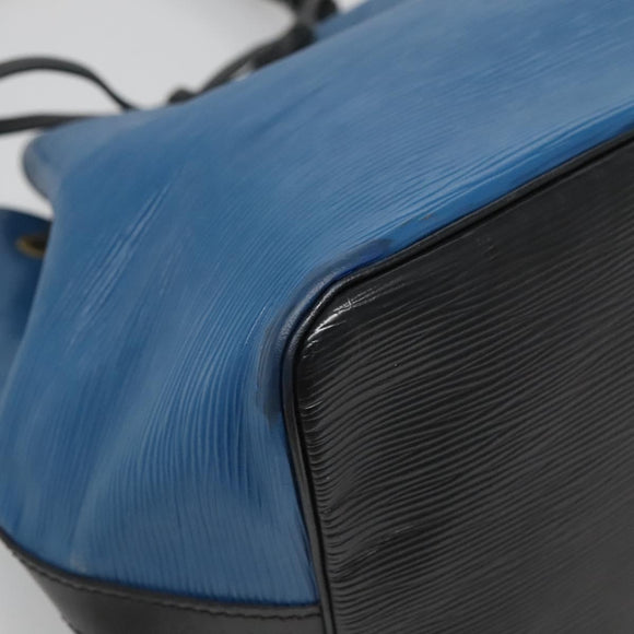 LOUIS VUITTON Epi Petit Noe Shoulder Bag Bicolor Black Blue M44152 Auth bs27264