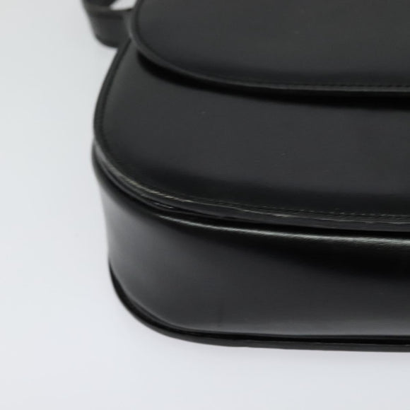 CELINE Shoulder Bag Leather Black Gold Auth bs27281