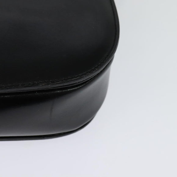 CELINE Shoulder Bag Leather Black Gold Auth bs27281