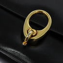 CELINE Shoulder Bag Leather Black Gold Auth bs27281-17