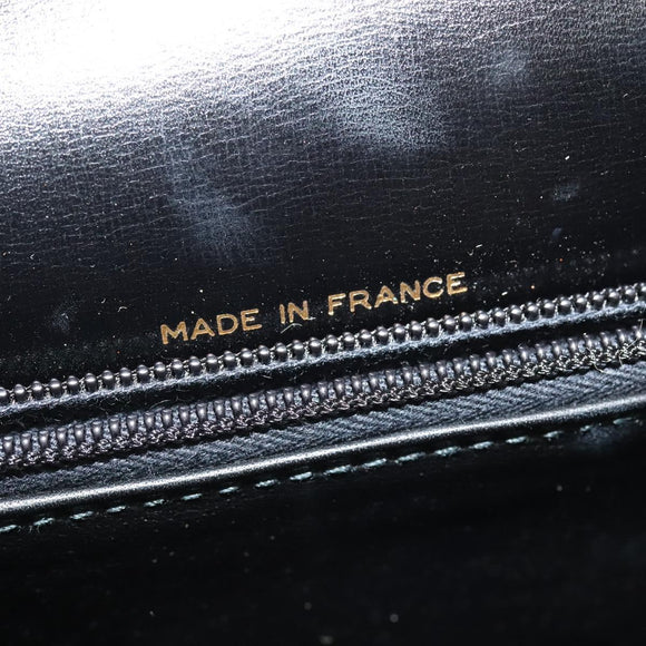 CELINE Shoulder Bag Leather Black Gold Auth bs27281