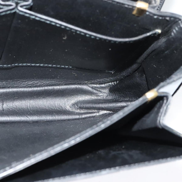 CELINE Shoulder Bag Leather Black Gold Auth bs27281