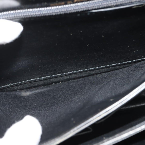 CELINE Shoulder Bag Leather Black Gold Auth bs27281