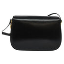CELINE Shoulder Bag Leather Black Gold Auth bs27281-2