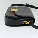CELINE Shoulder Bag Leather Black Gold Auth bs27281-4