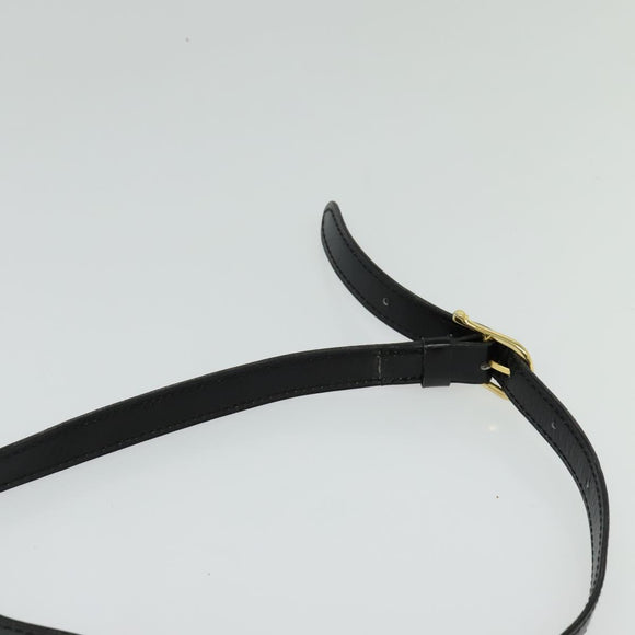 CELINE Shoulder Bag Leather Black Gold Auth bs27281