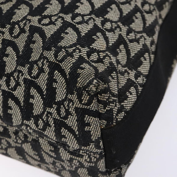 Christian Dior Trotter Canvas Shoulder Bag Navy Silver Auth bs27283