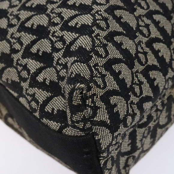 Christian Dior Trotter Canvas Shoulder Bag Navy Silver Auth bs27283