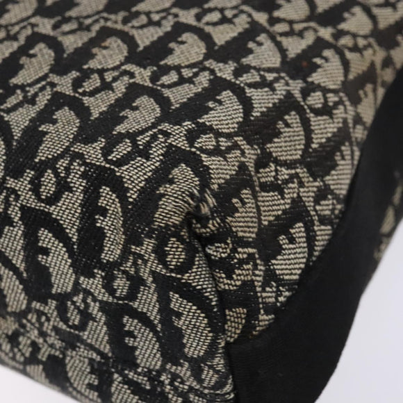 Christian Dior Trotter Canvas Shoulder Bag Navy Silver Auth bs27283