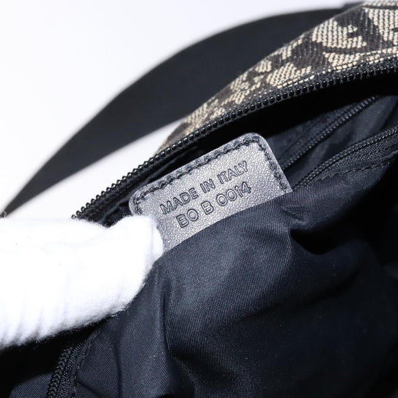 Christian Dior Trotter Canvas Shoulder Bag Navy Silver Auth bs27283