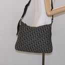 Christian Dior Trotter Canvas Shoulder Bag Navy Silver Auth bs27283-22