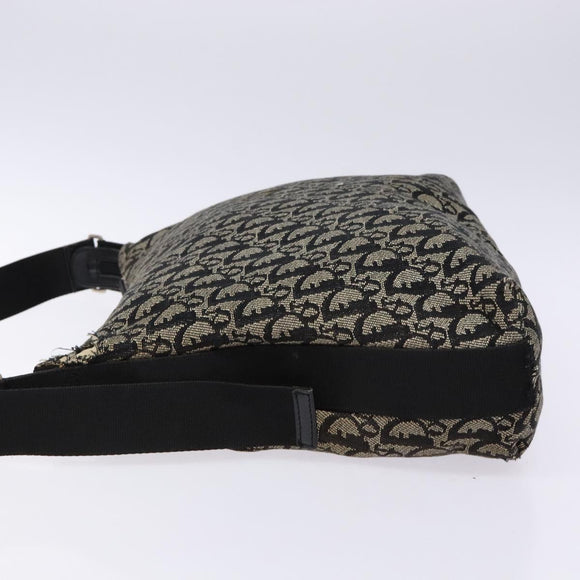 Christian Dior Trotter Canvas Shoulder Bag Navy Silver Auth bs27283