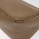 Salvatore Ferragamo Gancini Accessory Pouch Leather Beige Silver Auth bs27288-10