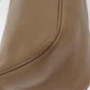 Salvatore Ferragamo Gancini Accessory Pouch Leather Beige Silver Auth bs27288-11