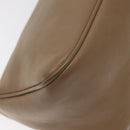 Salvatore Ferragamo Gancini Accessory Pouch Leather Beige Silver Auth bs27288-13