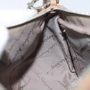 Salvatore Ferragamo Gancini Accessory Pouch Leather Beige Silver Auth bs27288-18