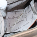 Salvatore Ferragamo Gancini Accessory Pouch Leather Beige Silver Auth bs27288-19