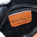 Salvatore Ferragamo Shoulder Bag Leather PVC Black Gold Auth bs27289-17